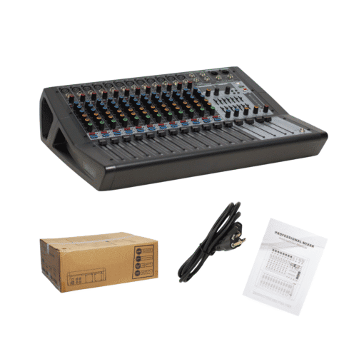 Mezcladora de Audio Amplificada 12 CH, 2x300w, USB, Bt, PhantomPower, etc PZ-LS12-PRO POTTENZA PREMIUM