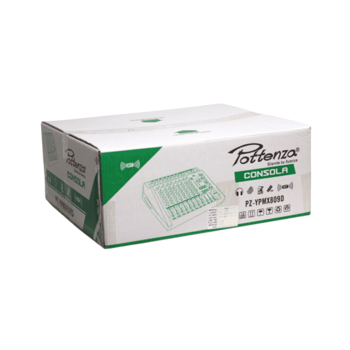 Consola 8 Canales, 2 Ventilador, 2 Ecualizador, BT, Phantom 2x 350w 99 Efectos PZ-YPMX809D POTTENZA - Imagen 8