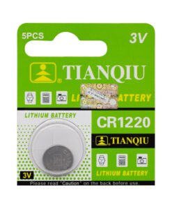 Pila Tipo Botón de Litio CR1220 Blister x5 TQ-CR1220 TIANQIU