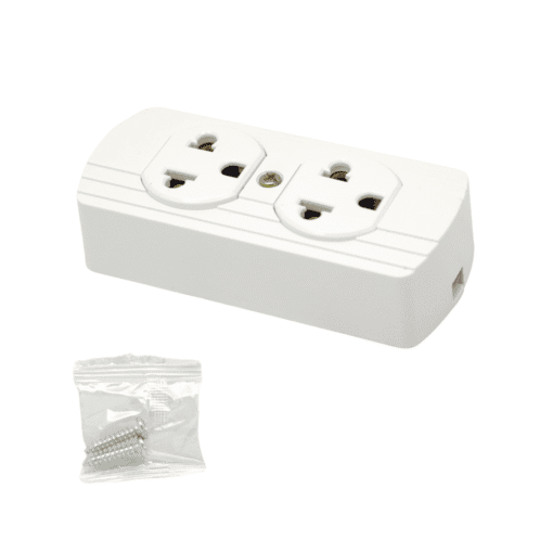 Tomacorriente Doble Universal Superficial + Tierra U-29WH OPALUX