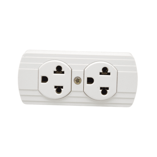 Tomacorriente Doble Universal Superficial + Tierra U-29WH OPALUX - Imagen 2