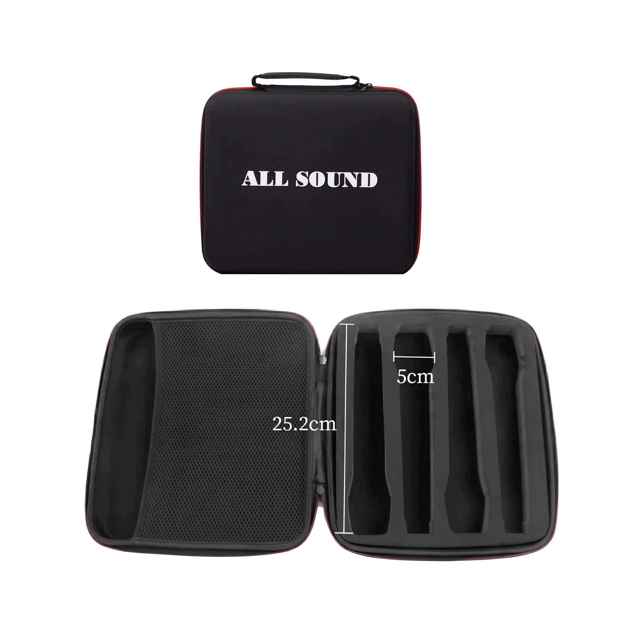 Estuche de Nylon Para 4 Microfonos con Cierre MC-4 ALL SOUND