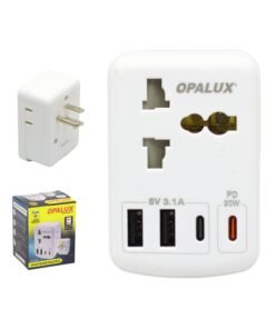 Adaptador Múltiple Plano + Tierra + USB + Tipo C OP-325A OPALUX