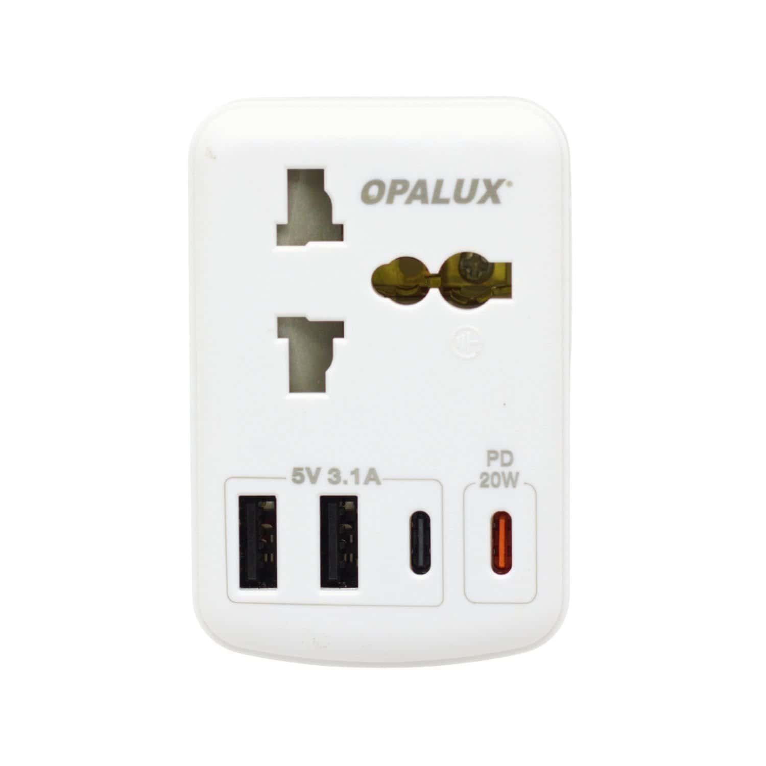 Adaptador Múltiple Plano + Tierra + USB + Tipo C OP-325A OPALUX - Imagen 2