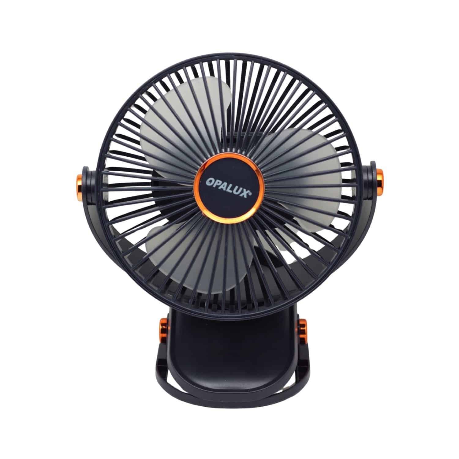 Ventilador Clip-On Recargable Con Luz Led OP-CF60-AZ OPALUX - Imagen 2