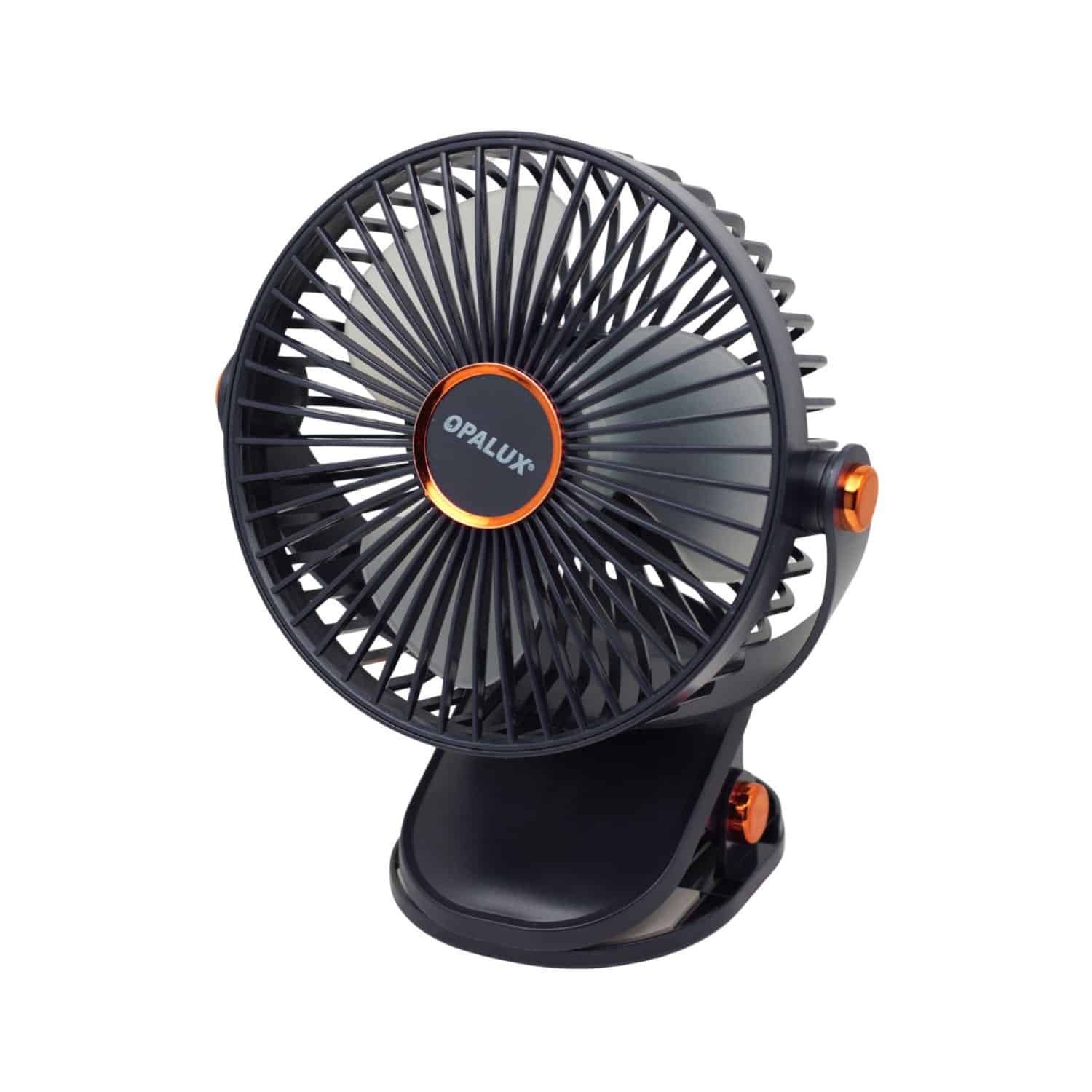 Ventilador Clip-On Recargable Con Luz Led OP-CF60-AZ OPALUX - Imagen 4