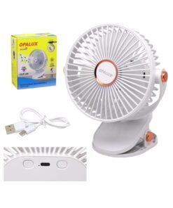 Ventilador Clip-On Recargable LED 5 Velocidades OP-CF60-BL OPALUX