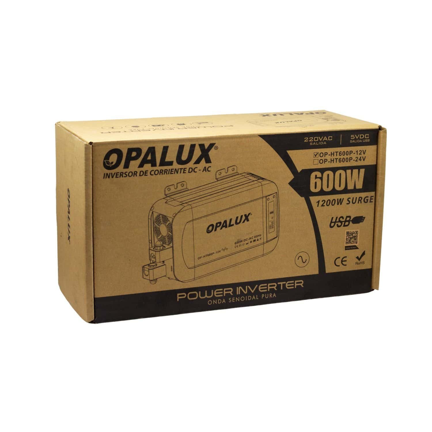 Inversor De Voltaje De Onda Pura 600W 12V OP-HT600P-12V OPALUX - Imagen 9