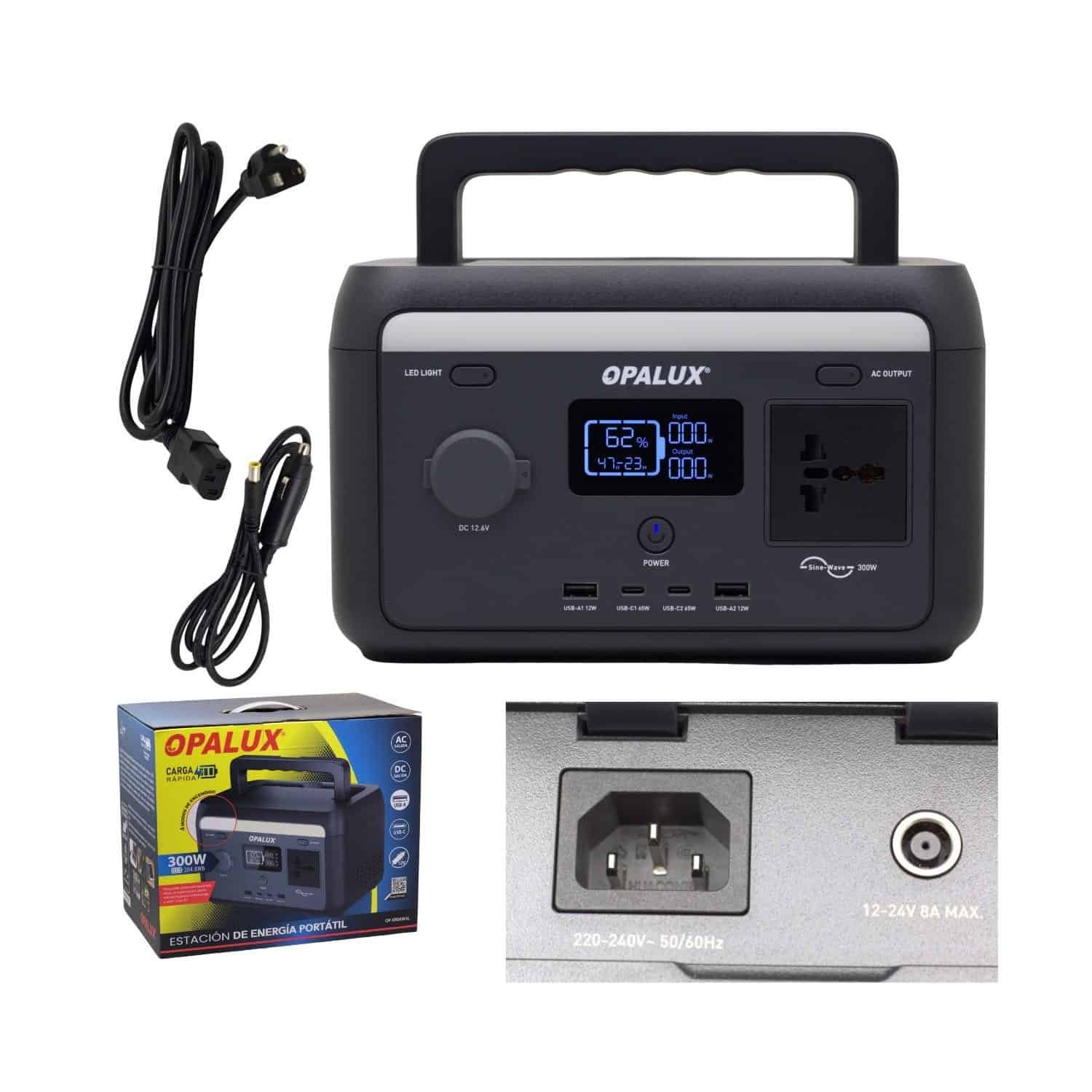 Estación de Energía Portátil 300W 220v OP-SR0KW3L OPALUX