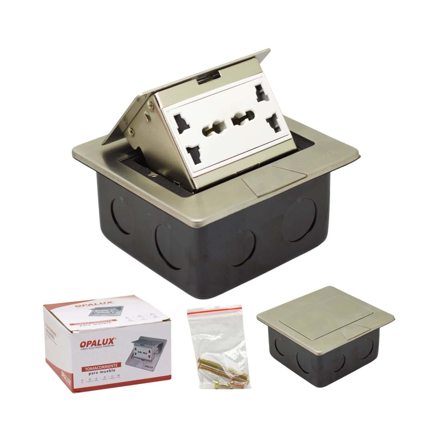 Tomacorriente Para Mueble 2 Tomas Múltiples + 1 Toma En Línea OP-UTS1SL OPALUX