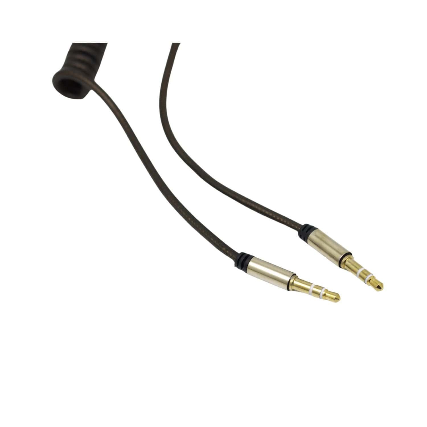 Extensor Plug a Plug Estéreo 3.5mm Helicoidal Clear Negro 1.5M VZ-228NG VOYZ - Imagen 2