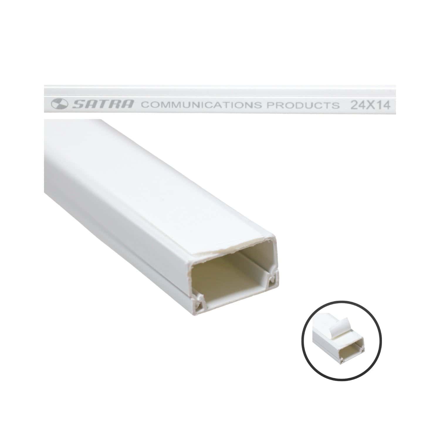 Canaleta Adhesiva 24×14 Blanca 1302012414 SATRA