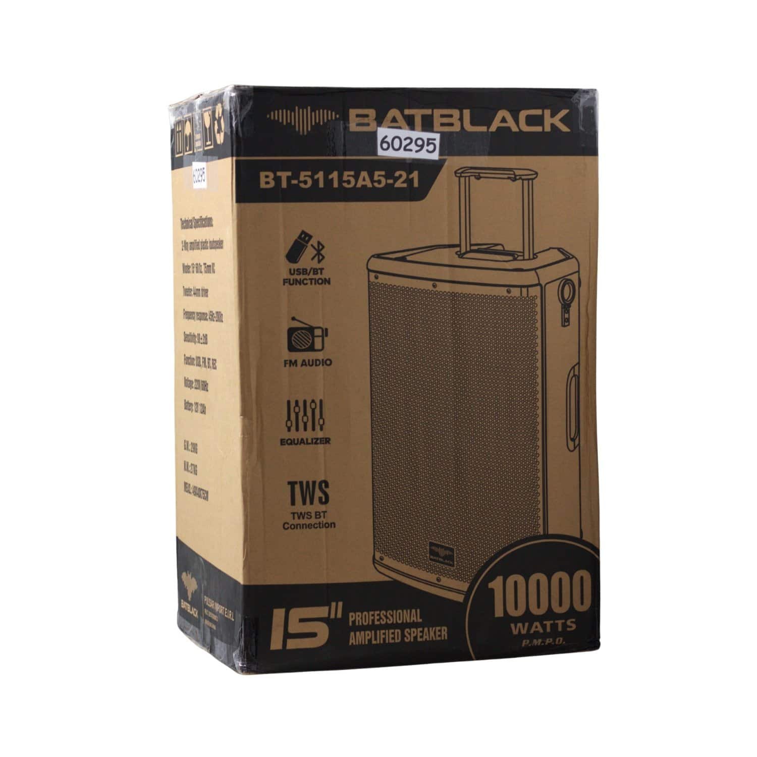 Parlante/Gabinete Activo 15" 10000W c/ USB/BT/FM/EQ/TWS BT-5115A5-21 BATBLACK - Imagen 11