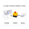 Kit Sirena Blanca + Pulsador de Emergencia + Sensor de Movimiento KIT-WT-085-1