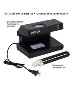 Kit Detector de Billetes Falsos Luz UV con Lupa + Fluorescente Ultravioleta 9W KIT-WT-2148