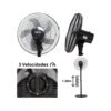 Ventilador De Piso 45W 17" Negro 5 Aspas OP-FN16BK OPALUX