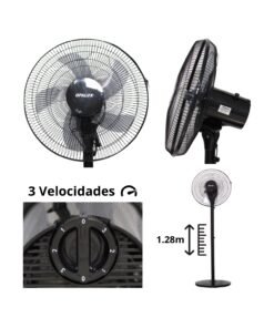 Ventilador De Piso 45W 17" Negro 5 Aspas OP-FN16BK OPALUX