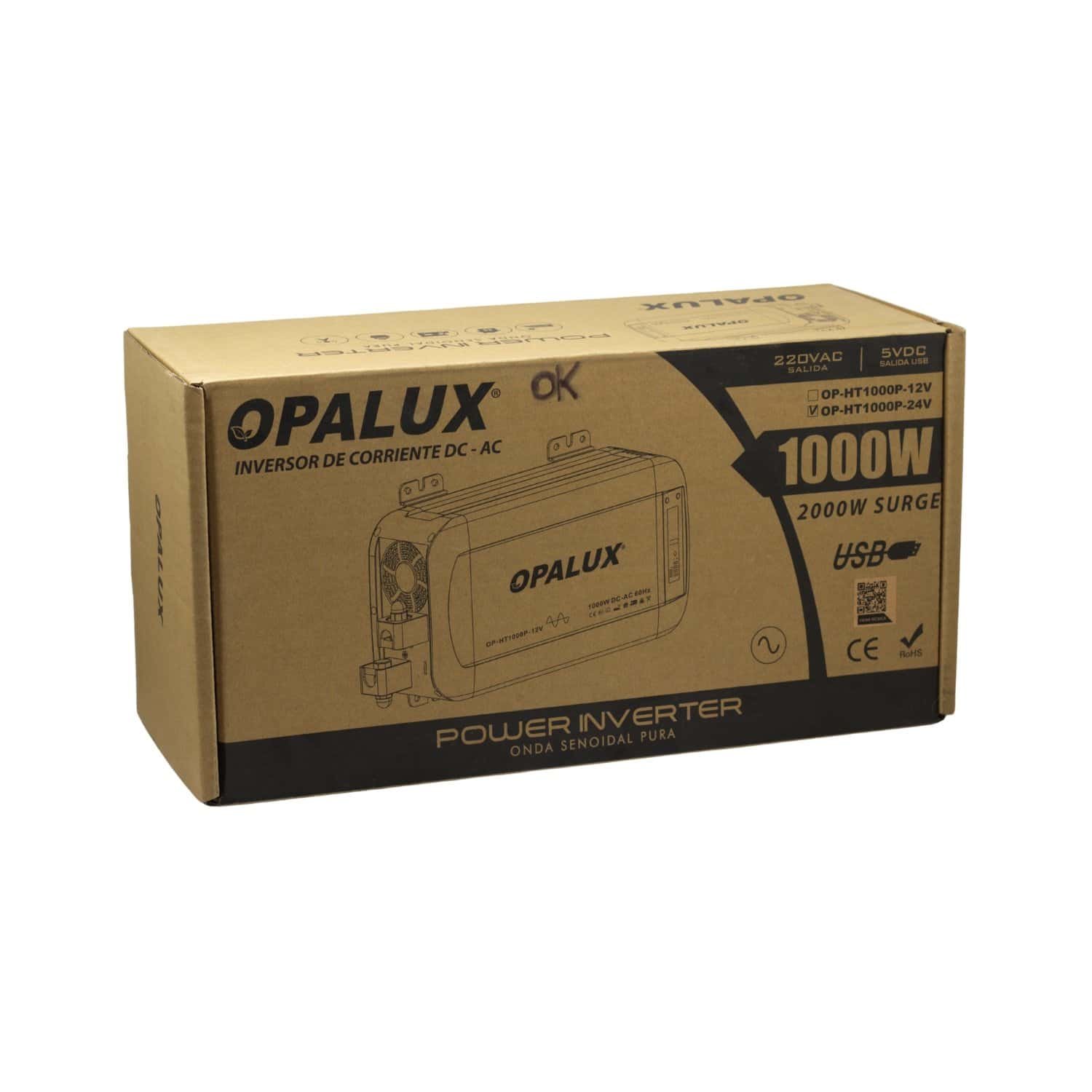 Inversor de Voltaje 24V Onda Senoidal Pura 1000W OP-HT1000P-24V OPALUX - Imagen 10