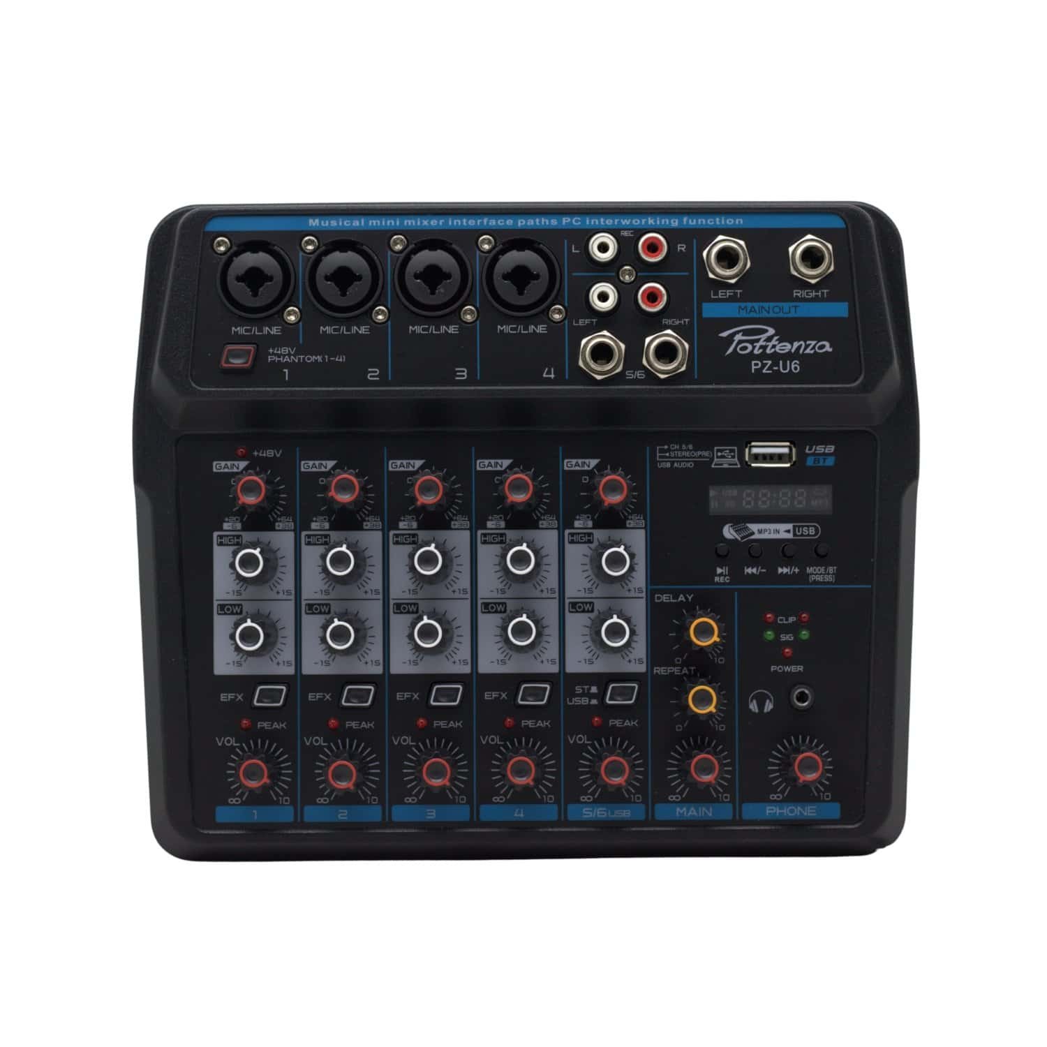 Mezcladora de 6 Canales con Interface a PC PZ-U6 BT - Imagen 4