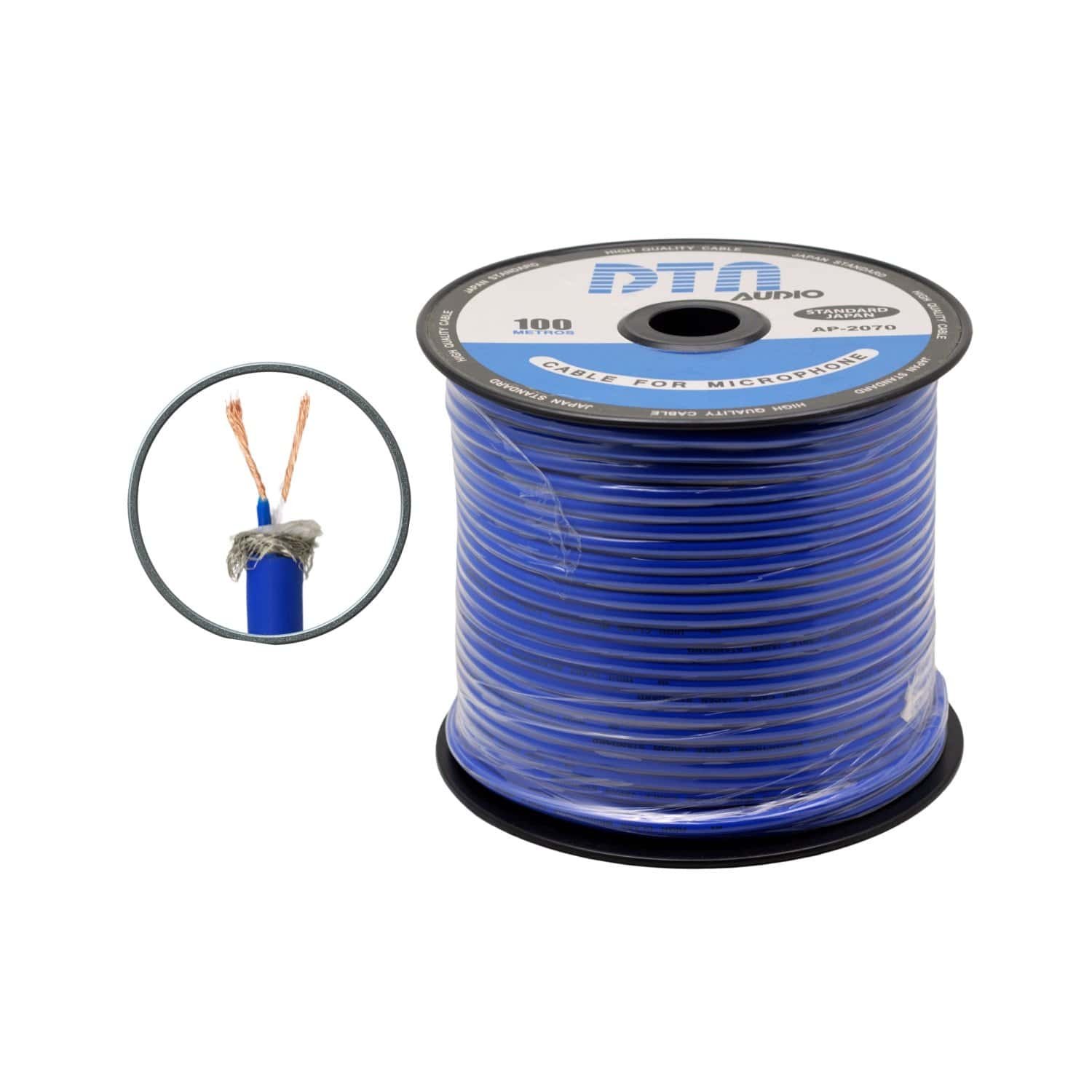 Cable Microfono Stereo Azul 100 mts AP-2070AZ DTN AUDIO