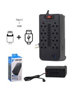 Estabilizador 8 Tomas 1200va/600W + 2 USB FVR-1222USB FORZA