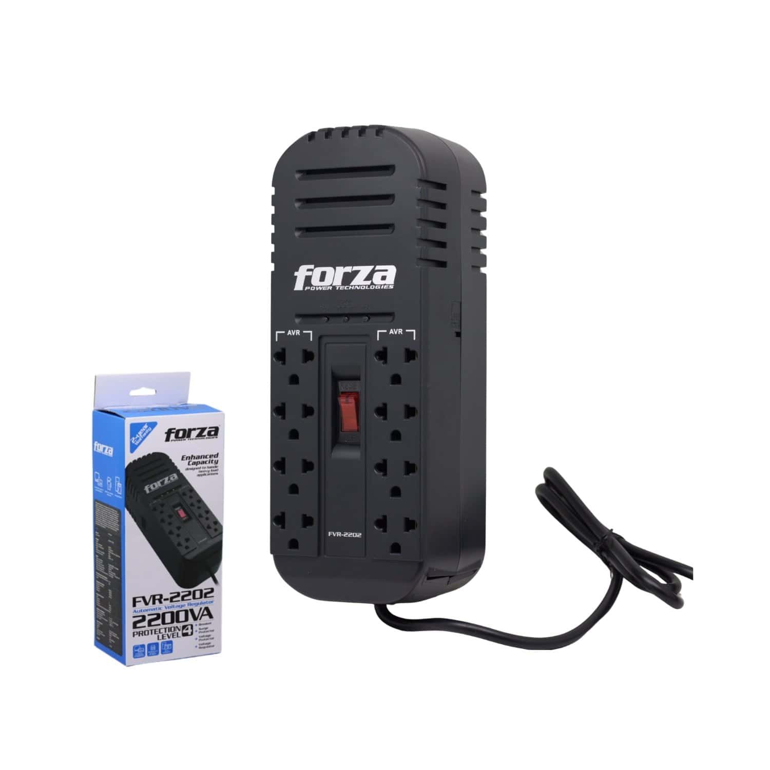 Estabilizador 8 Tomas 2200va/1100W 220V FVR-2202 FORZA
