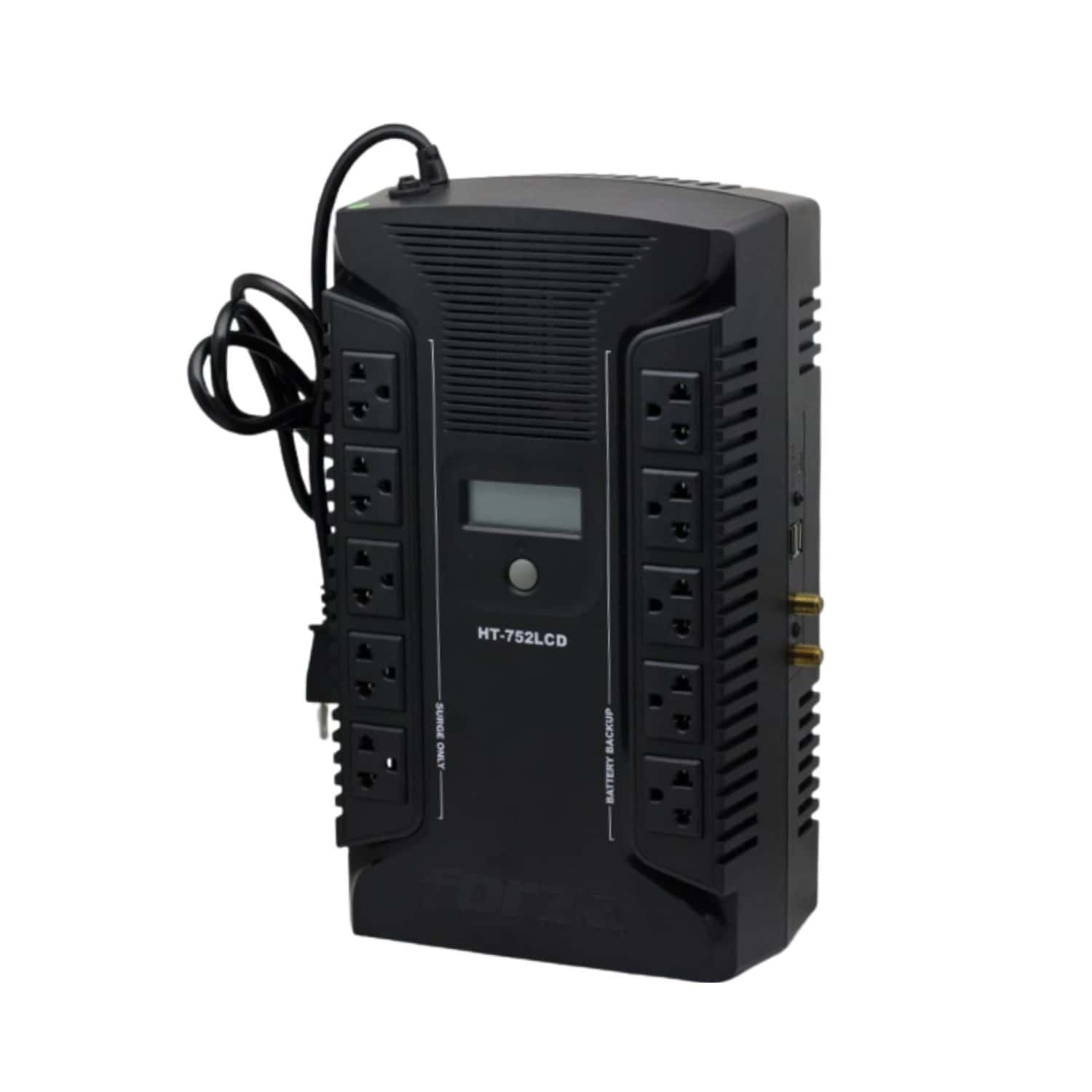 UPS 10 Tomas 220V / 750VA / 450W + 2 USB HT-752LCD FORZA - Imagen 2