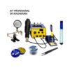 Kit Estación de Calor con Cautín + Soporte de Lupa + Succionador + Pinza Antiestática + Rollo de Estaño + Pasta para Soldar - KIT-BK-601D