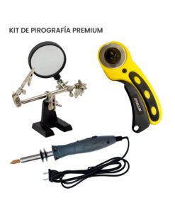 Kit Pirógrafo 27 Puntas Intercambiables + Soporte de Lupa + Cuchilla Circular - KIT-ZD-972G