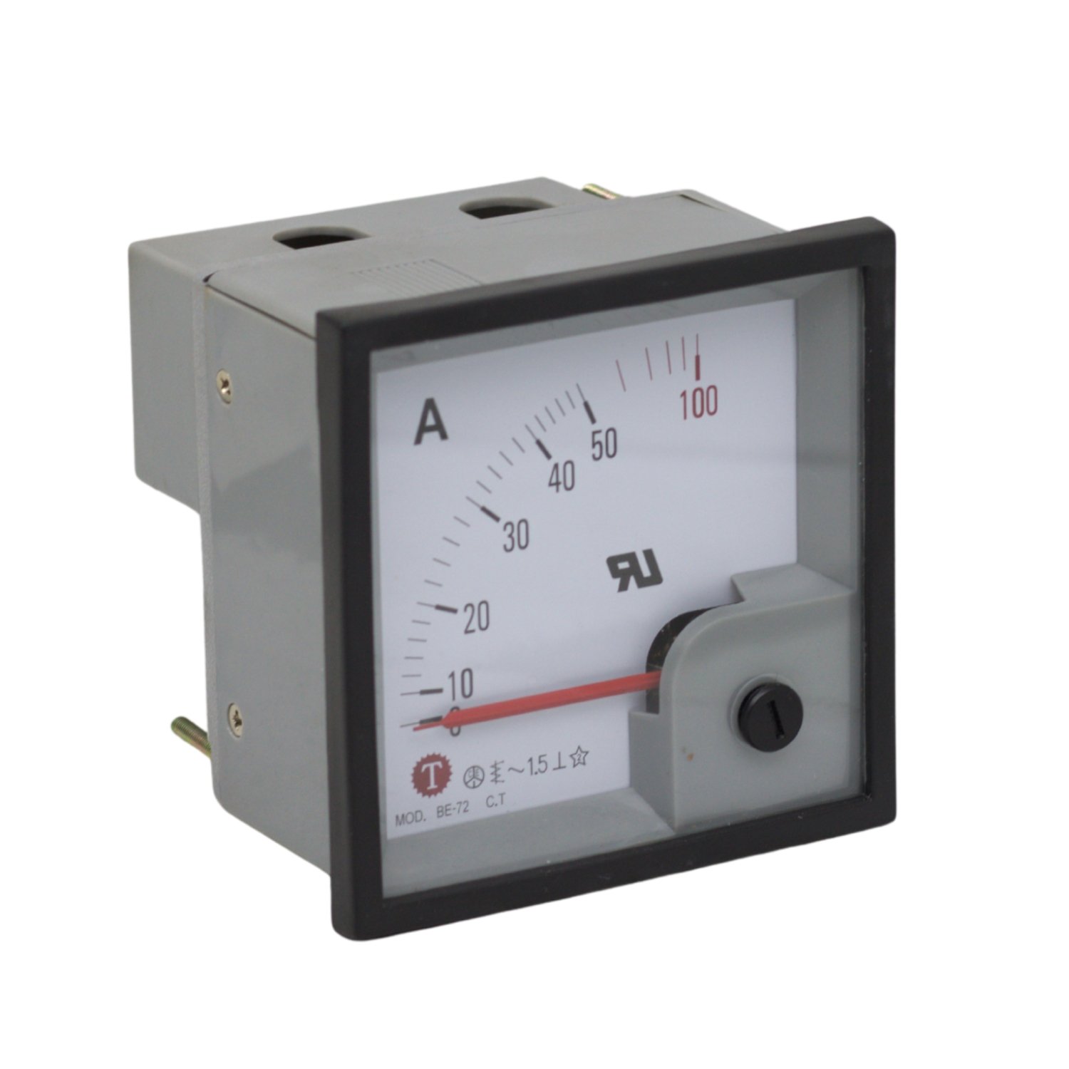 Amperímetro Analógico 72x72mm 0-50-100A /5A BE-72 050A STRONGER - Imagen 2