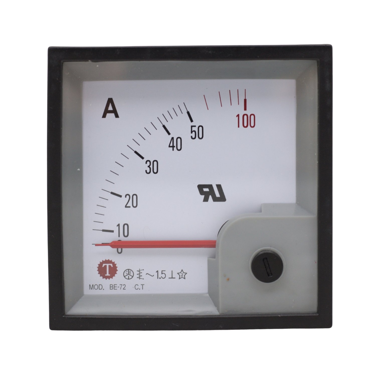 Amperímetro Analógico 72x72mm 0-50-100A /5A BE-72 050A STRONGER - Imagen 3