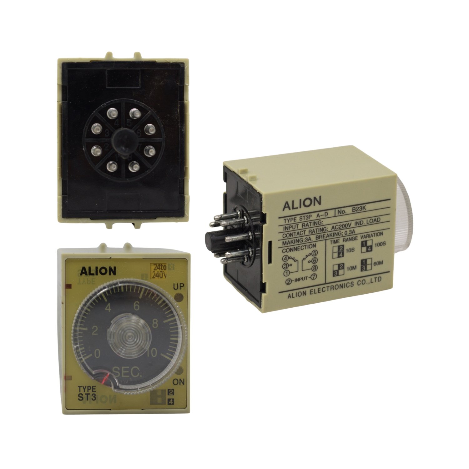 Temporizador 1–10S / 100S / 10M / 60M AC220V ST3PA-D ALION