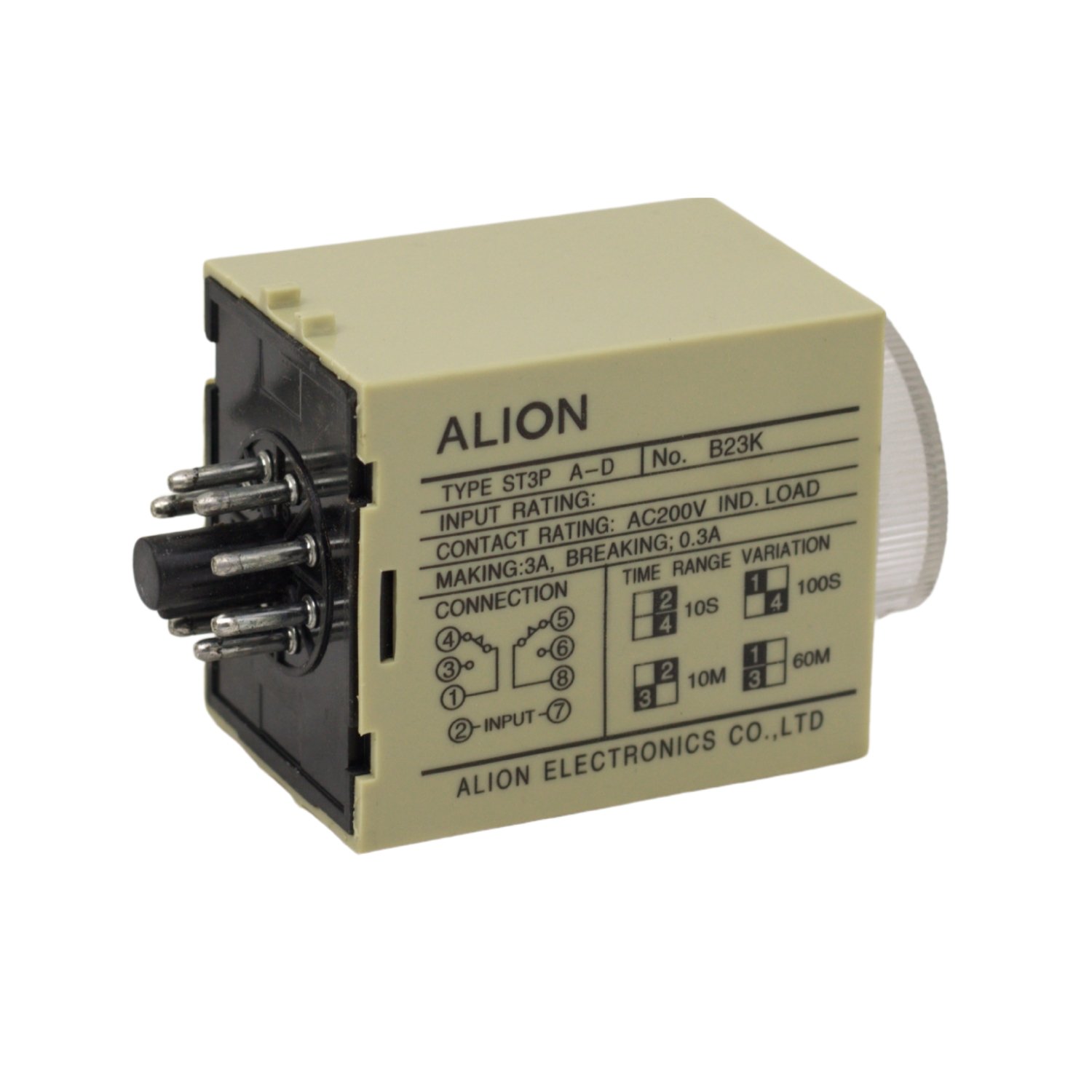 Temporizador 1–10S / 100S / 10M / 60M AC220V ST3PA-D ALION - Imagen 2