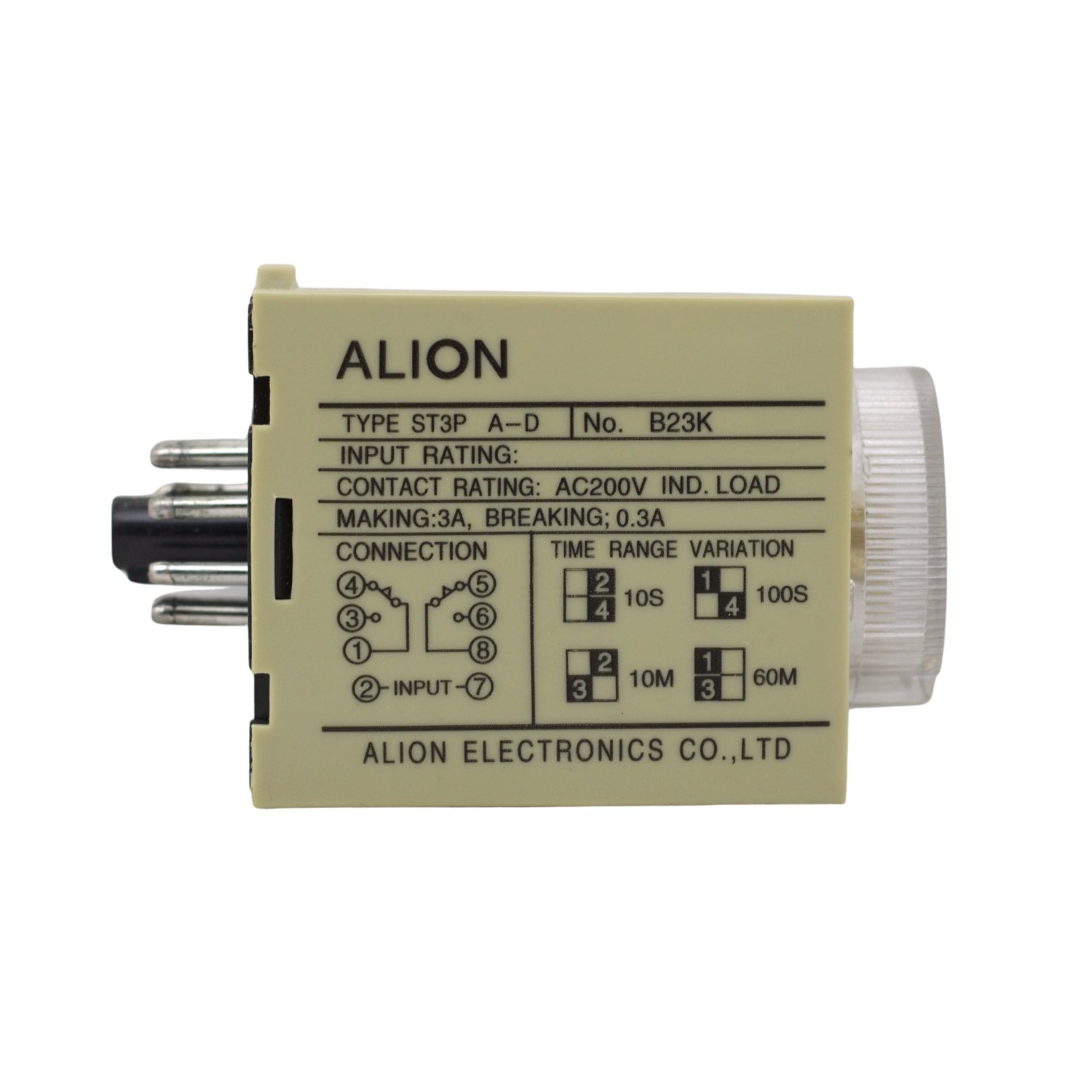 Temporizador 1–10S / 100S / 10M / 60M AC220V ST3PA-D ALION - Imagen 6