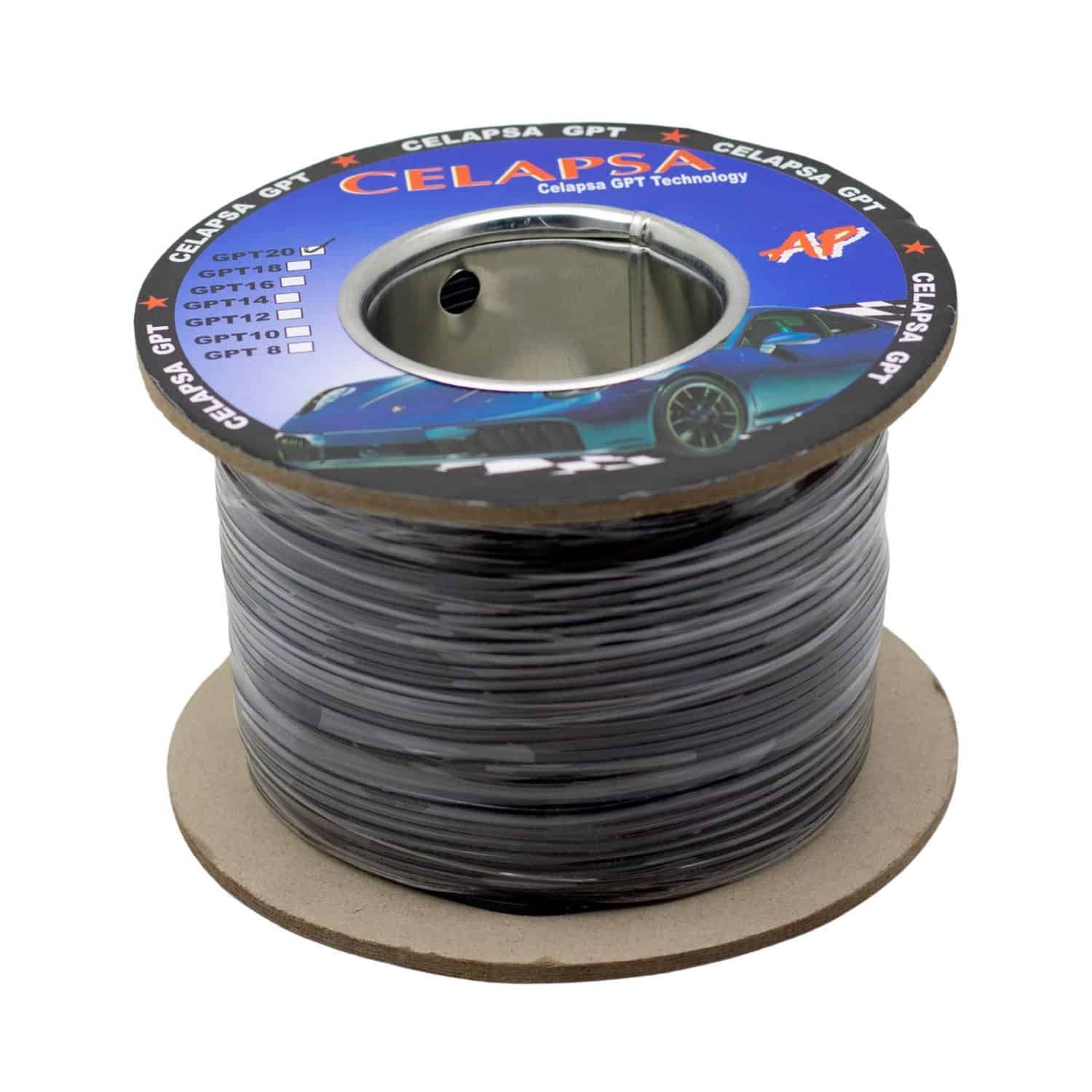Cable Automotriz 20 AWG Negro 100M CELAPSA GPT-20NG