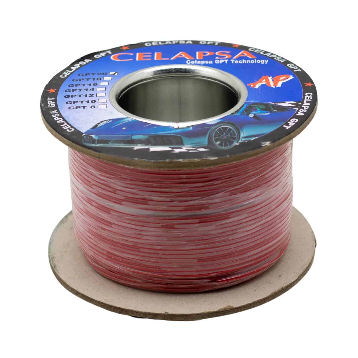 Cable Automotriz 20 AWG Rojo 100M CELAPSA GPT-20R