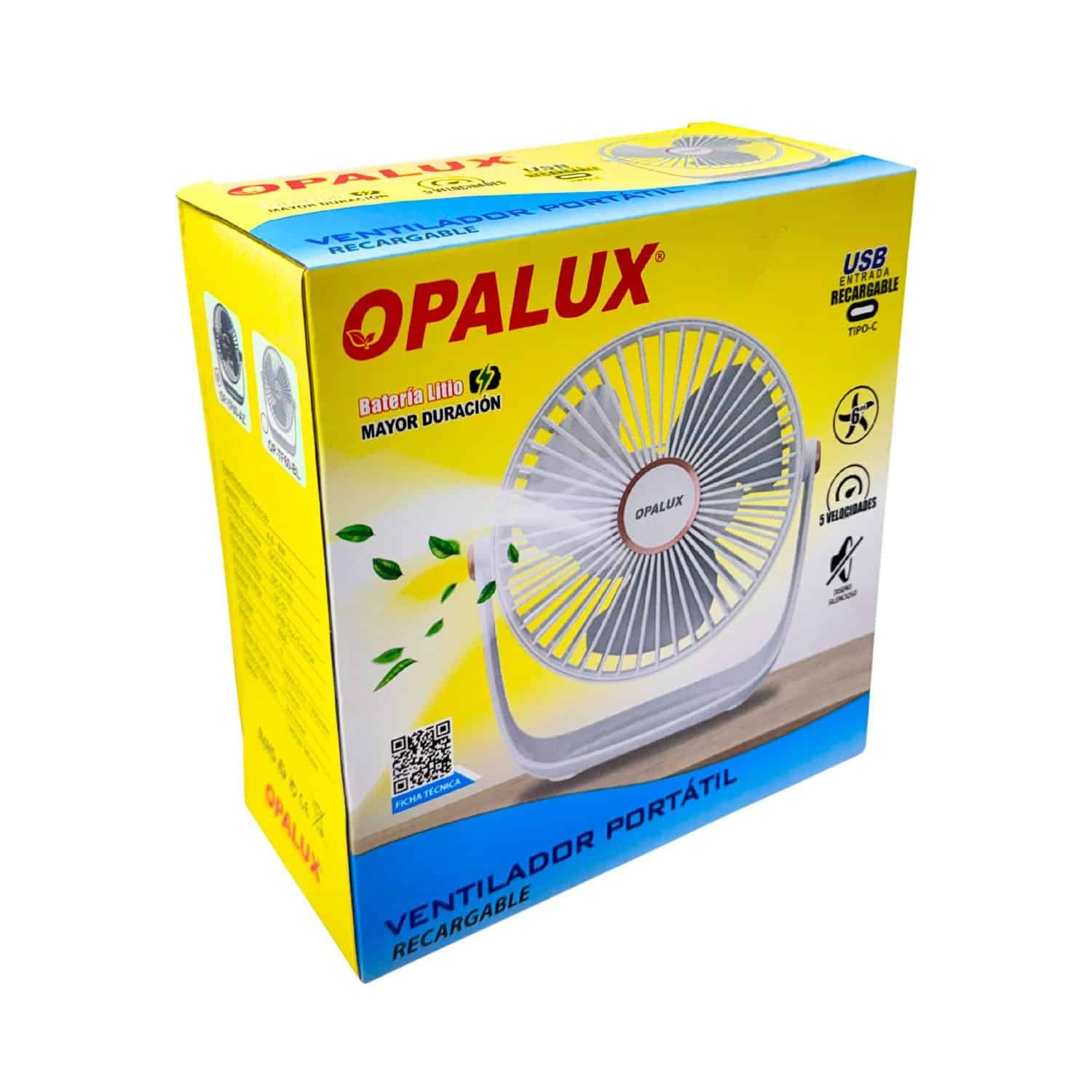 Ventilador Portátil Recargable OPALUX OP-TF60-AZ - Imagen 6