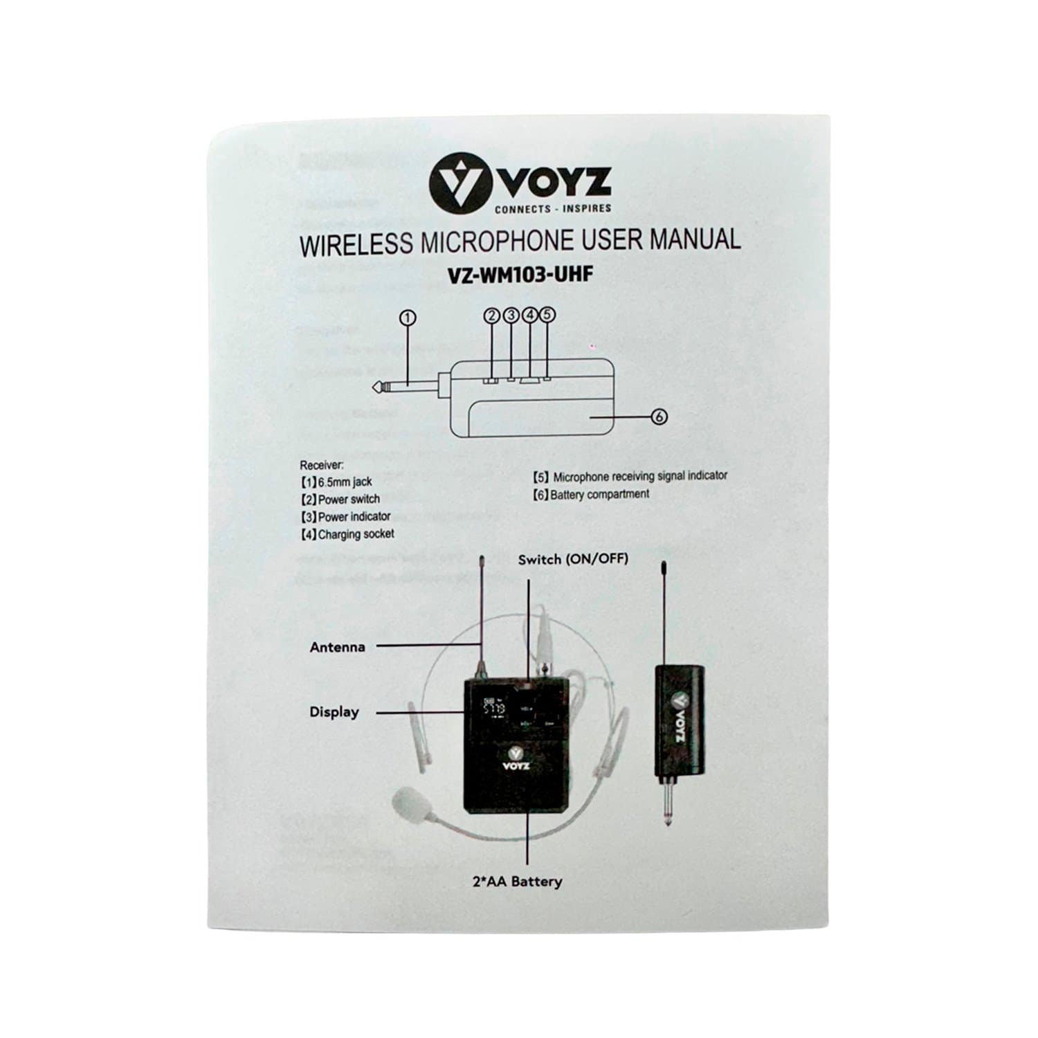 Micrófono Inalámbrico UHF de Vincha VOYZ VZ-WM103-UHF - Imagen 12