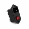 Jack AC Para Chasis con Interruptor y Porta fusible AC-01-R