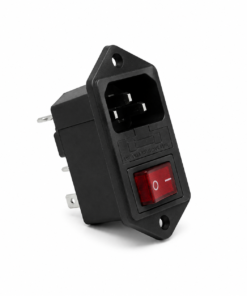 Jack AC Para Chasis con Interruptor y Porta fusible AC-01-R