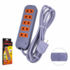Extensión Vulcanizado 5 Tomas Universales + LED Indicador OPALUX OP-830-3M