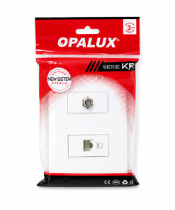 Alternative view of Placa de Pared Coaxial y Red Cat5 KF2285 OPALUX