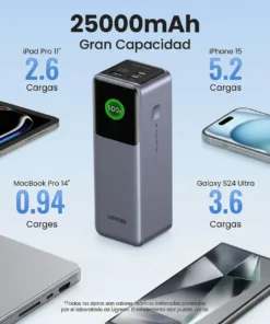 UGREEN Banco de Energía de Carga Rápida 200W 25000mAh PB722 35525B - Imagen 4