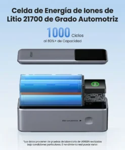 UGREEN Banco de Energía de Carga Rápida 200W 25000mAh PB722 35525B - Imagen 7