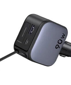 Alternative view of UGREEN Cargador Rápido para Automóvil de 90 W con Cable Retráctil 55909B