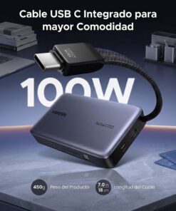 UGREEN Banco de Energía de 145W con Cable Integrado 55992B - Imagen 4