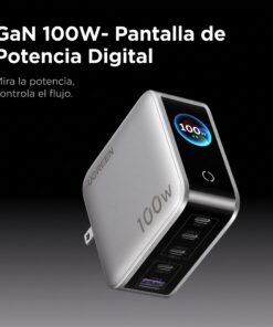 UGREEN Cargador Rápido GaN de 100W, 5 Puertos, con Pantalla Inteligente, US 65619B - Imagen 4