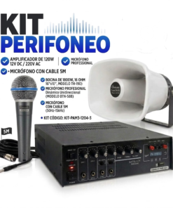 Kit de Perifoneo Amplificador 120W + Bocina 1800W + Micrófono