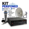 Kit de Perifoneo Amplificador 120W + Bocina 1800W 16 Ohm 18″ + Micrófono