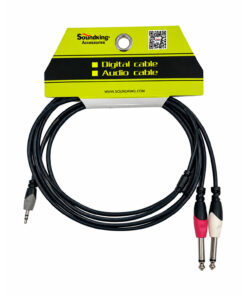 Cable de 1 Plug Stereo 3.5mm a 2 Plug Mono 6.35mm 2M BI162/2M SOUNDKING - Imagen 4